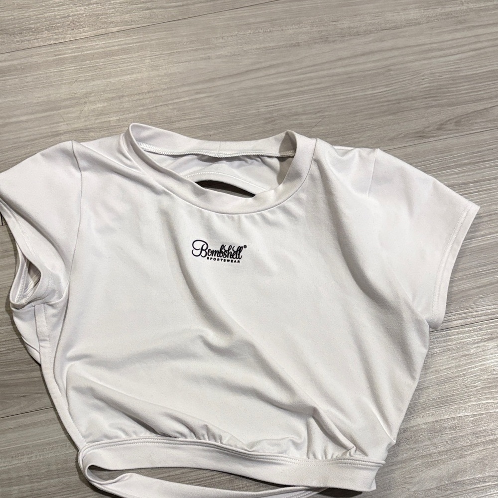 Bombshell sportswear open back tee white